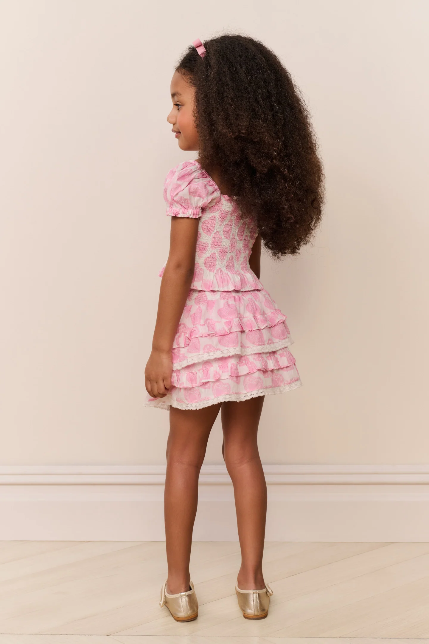 Little Girls Billie Heart Print Skirt - Image 3