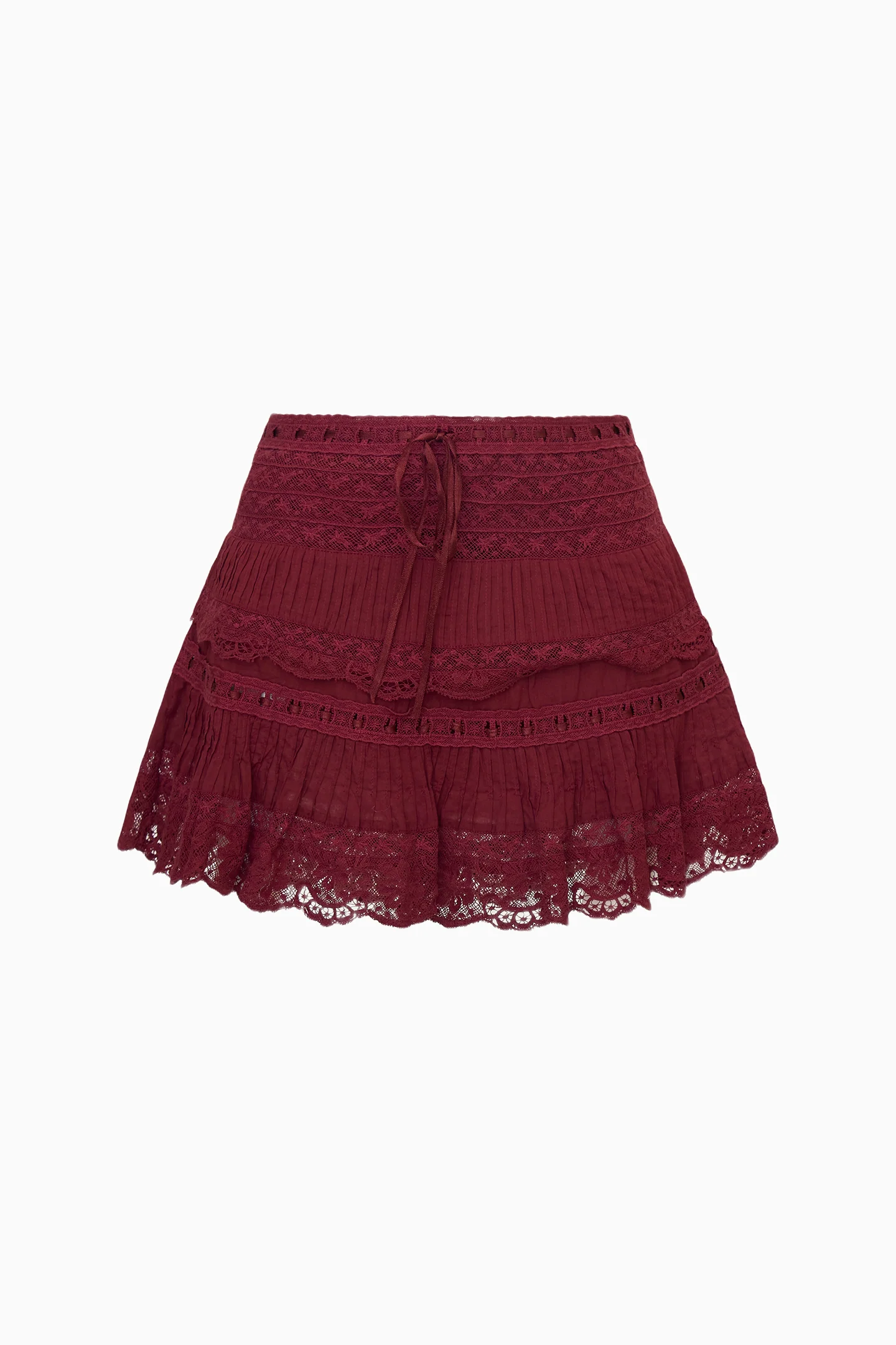 Delphie Cotton Lace-Detailed Mini Skirt - Image 6