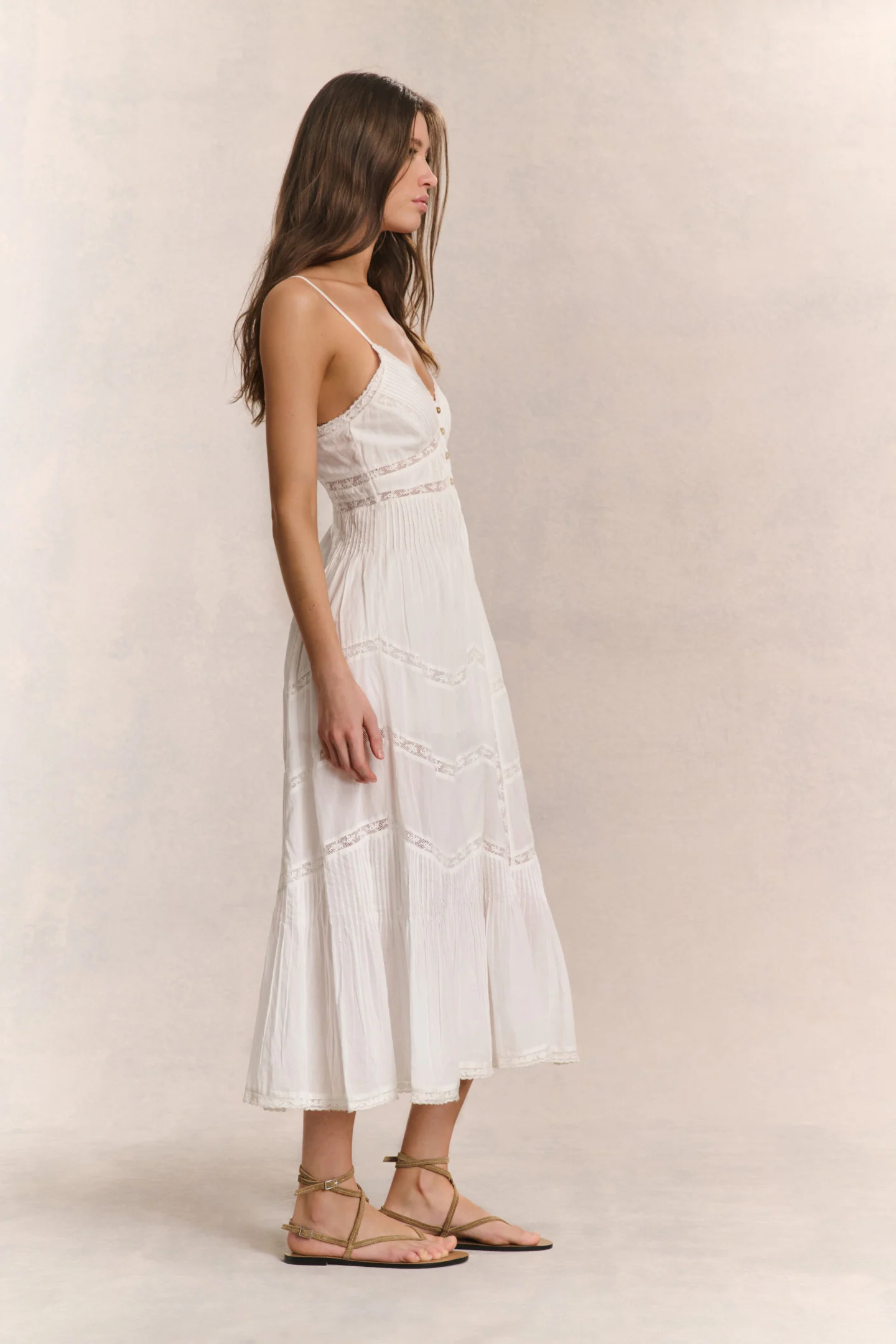 Esilda Heritage Cotton Midi Dress - TRUE WHITE - Image 6