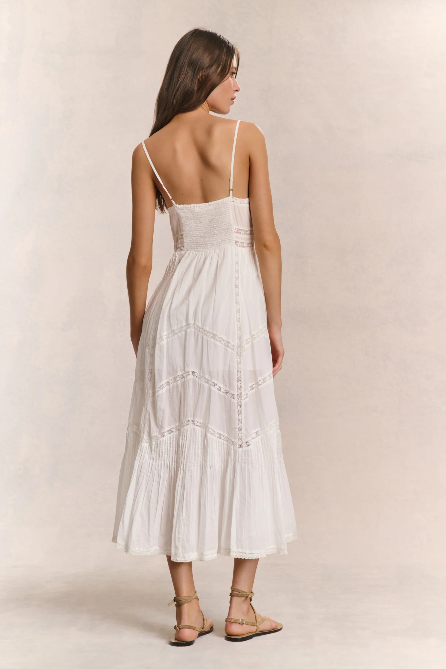 Esilda Heritage Cotton Midi Dress - TRUE WHITE - Image 7