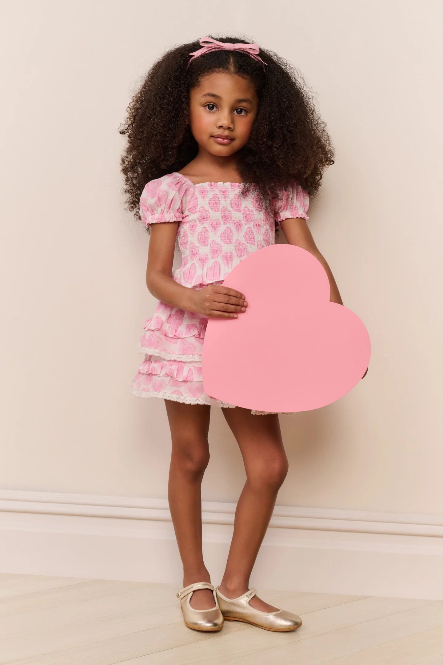Little Girls Fabielle Heart Print Top - Image 3