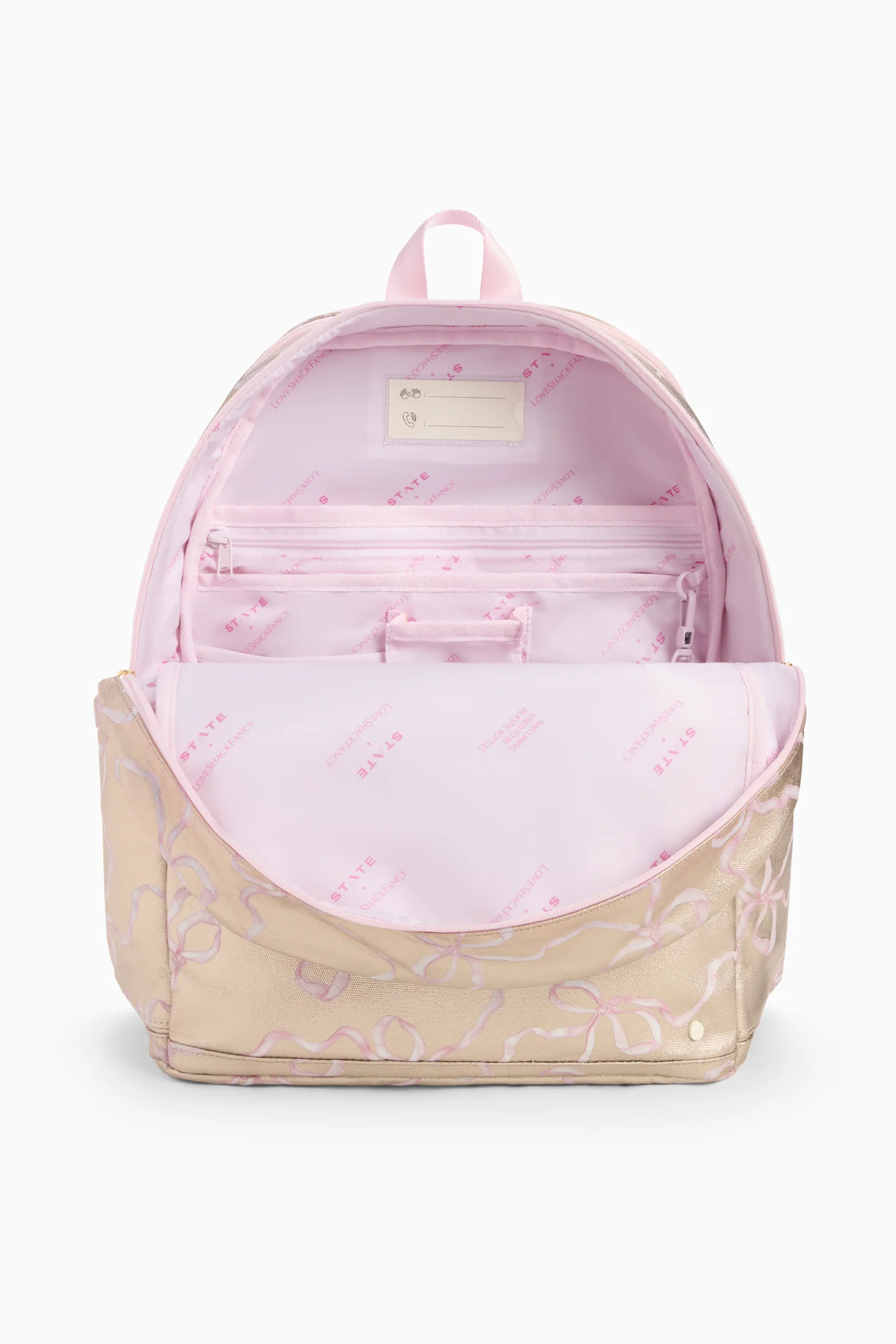 STATE x LoveShackFancy Gold Kane Double Pocket Backpack - Image 3