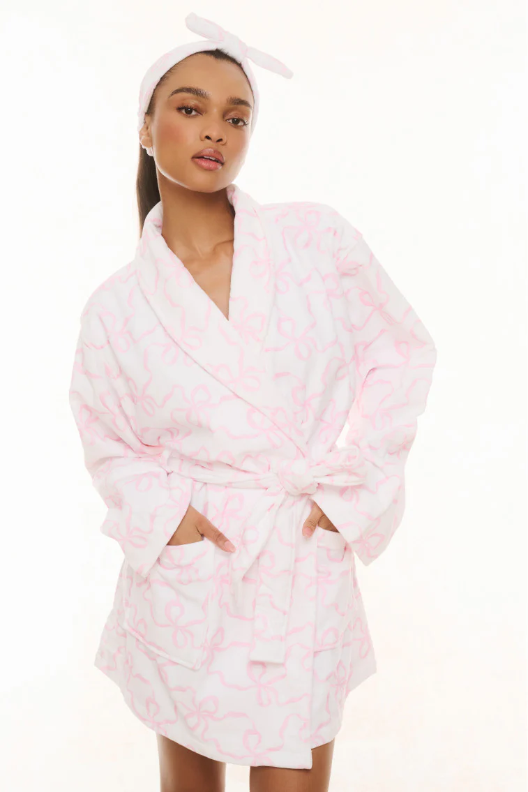 Indie Cotton Bath Robe-PINK BONNET - Image 6