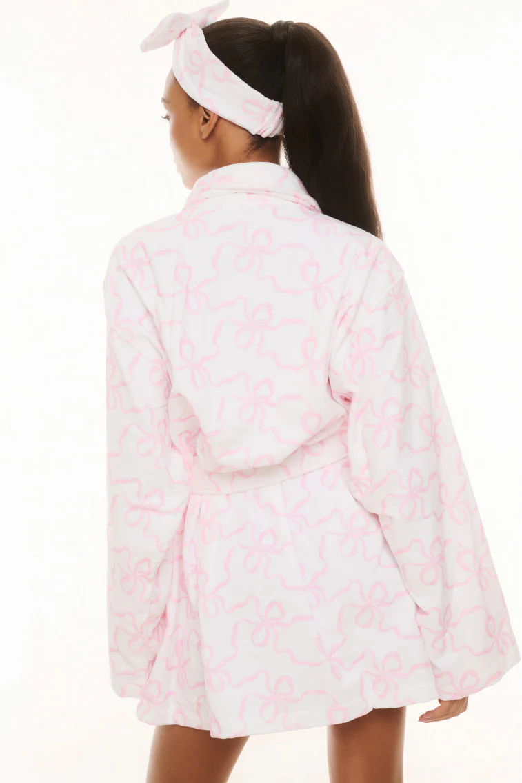 Indie Cotton Bath Robe-PINK BONNET - Image 8