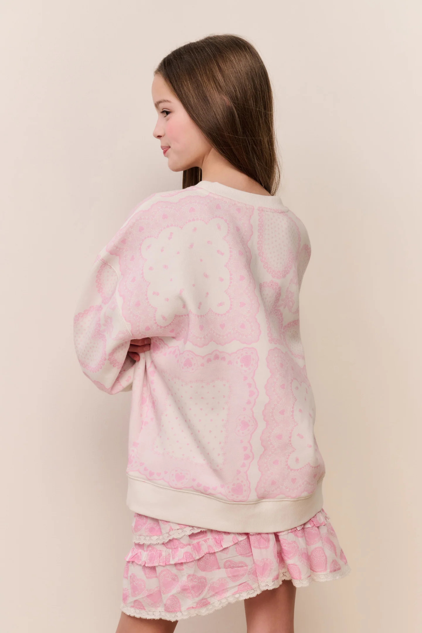 Tween Leila Heart Print Pullover - Image 4