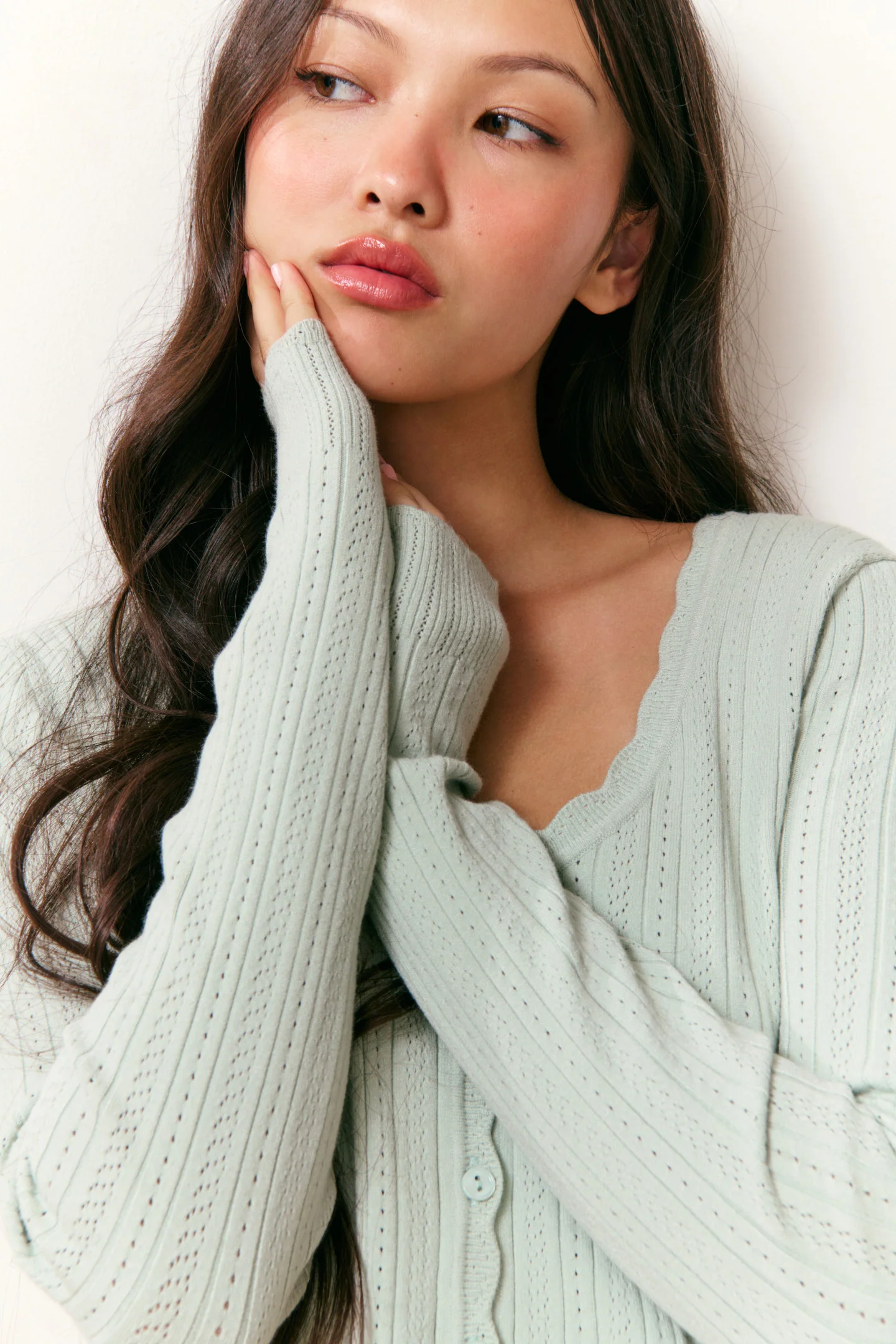 Martti Stretch Pointelle Cardigan - Image 3