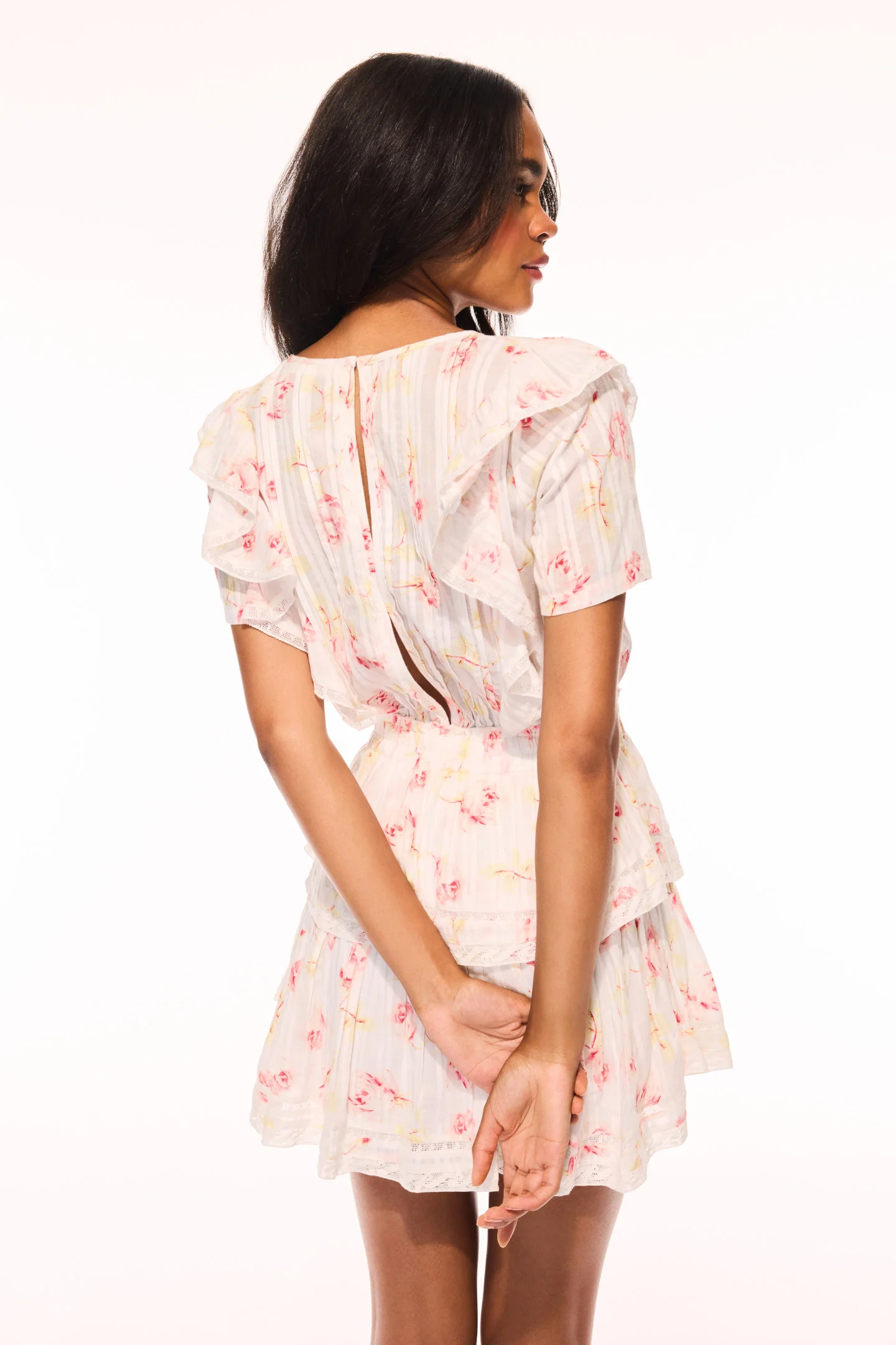 Natasha Upcycled Cotton Mini Dress - CHERRY SODA - Image 4