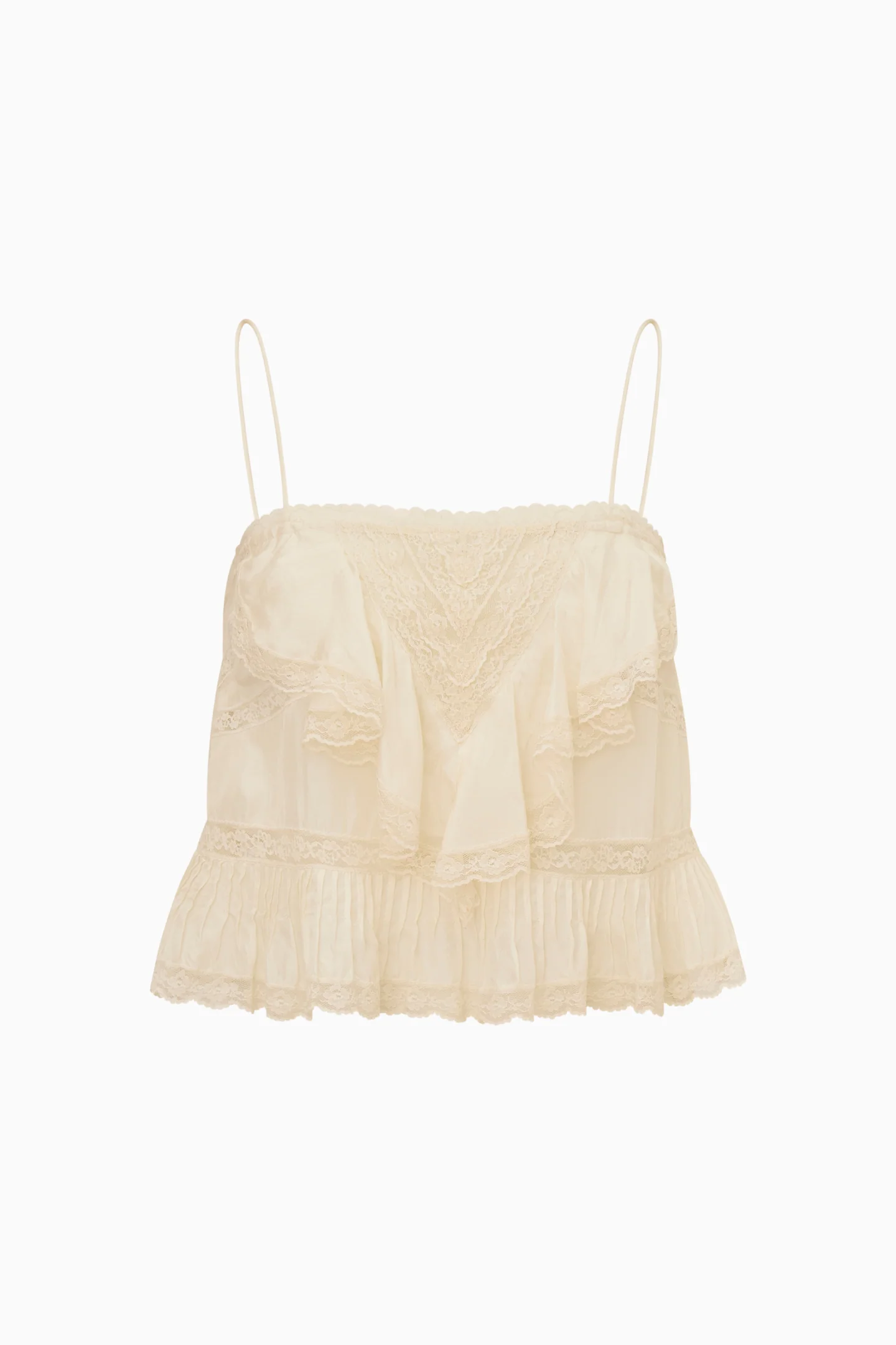 Ondeline Silk Lace Ruffle Cami - Image 6