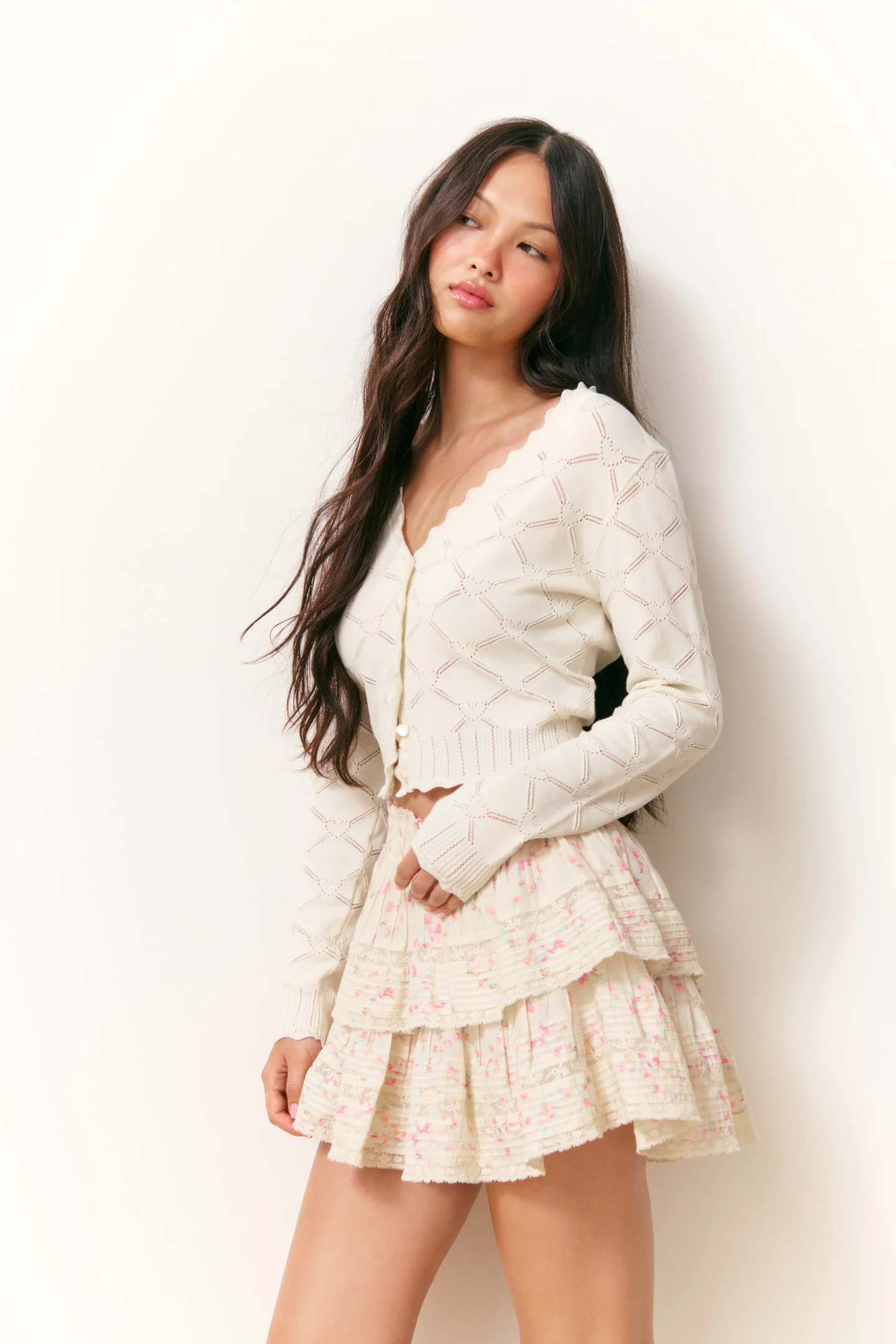 Petra Knit Heart Argyle Cardigan - Image 3